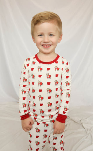 arkansas wild boar unisex kids pajamas - two piece