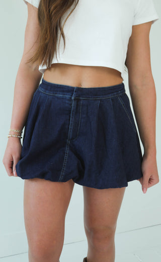 blue jean baby bubble denim mini skirt