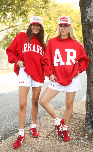 arkansas reversible mock neck sweatshirt