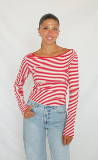fine line striped top