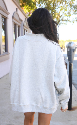 mother embroidered mock neck sweatshirt