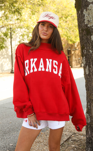 arkansas reversible mock neck sweatshirt