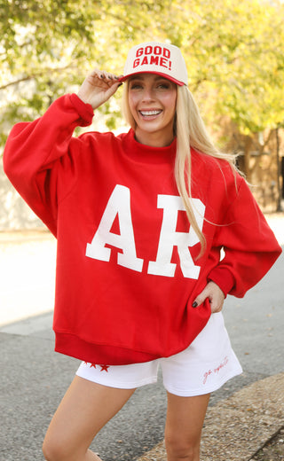arkansas reversible mock neck sweatshirt