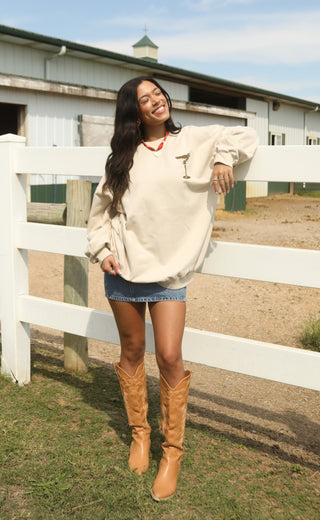 friday + saturday: extra thankful martini sweatshirt