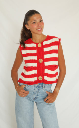 drift away striped sweater vest