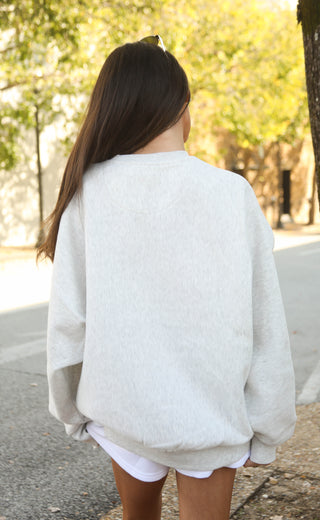 fan favorite arkansas razorbacks oversized sweatshirt - ash