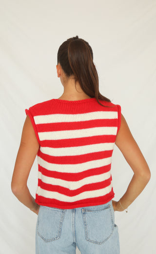 drift away striped sweater vest