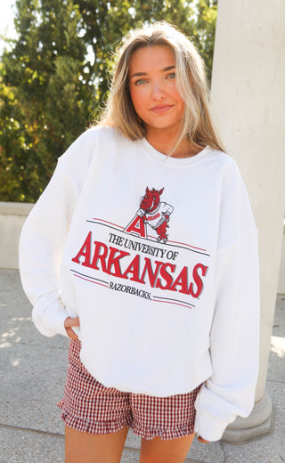 charlie southern: university of arkansas vault sweatshirt - white