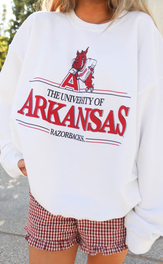 charlie southern: university of arkansas vault sweatshirt - white