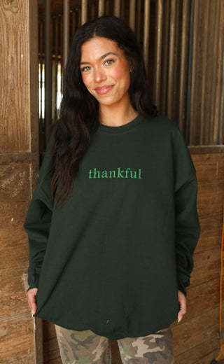 friday + saturday: thankful sweatshirt