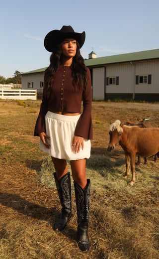 perfectly polka bubble hem skirt