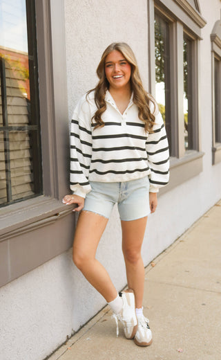 keep on stripe pullover