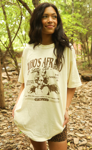 friday + saturday: who's afraid of little old me tee