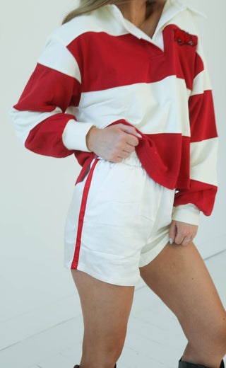 track star satin shorts