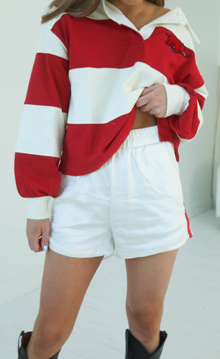 track star satin shorts