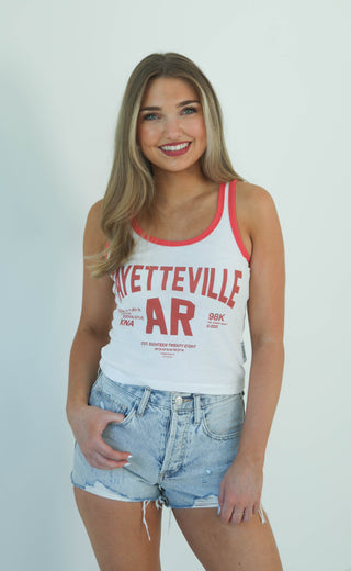 the laundry room: fayetteville tank - red / white