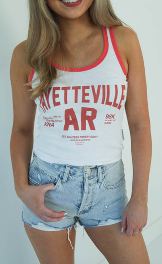 the laundry room: fayetteville tank - red / white