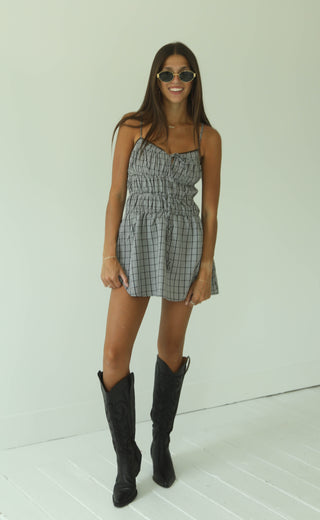 betty checked in mini dress