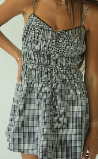 betty checked in mini dress