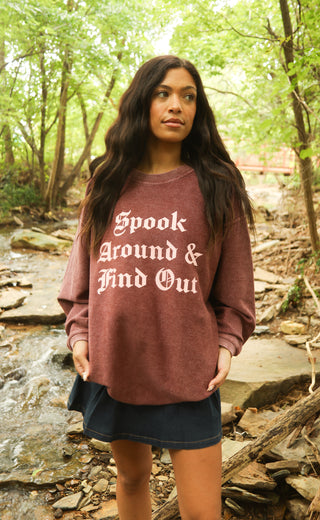 friday + saturday: spook around and find out corded sweatshirt