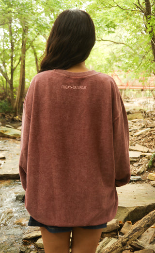 friday + saturday: spook around and find out corded sweatshirt