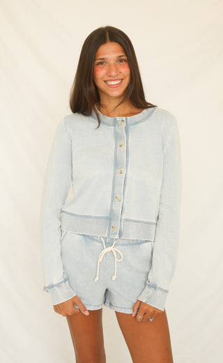 z supply: daily knit denim cardigan