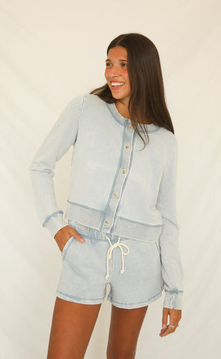 z supply: daily knit denim cardigan