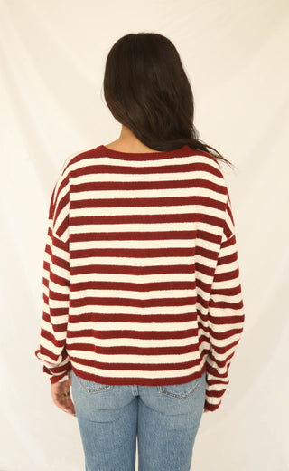 talk to me striped cardigan