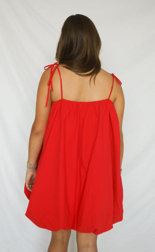 red rumors bubble mini dress