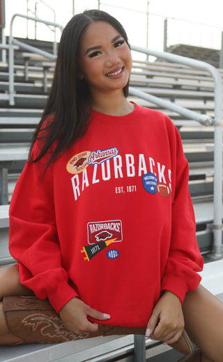 charlie southern: razorback patches sweatshirt