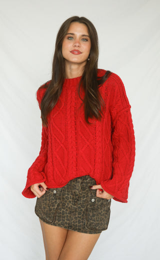 take care cable knit sweater