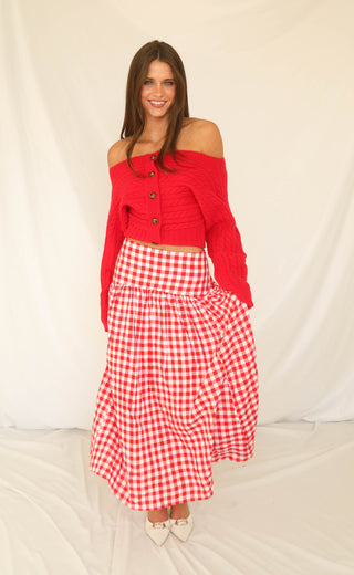 looking at you gingham maxi skirt
