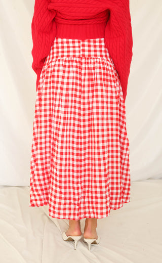 looking at you gingham maxi skirt