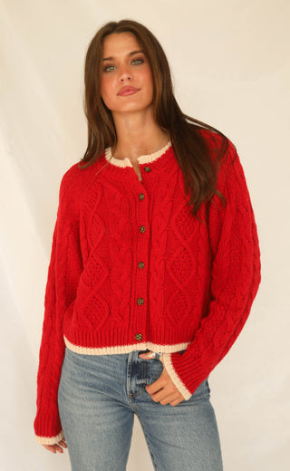 can't relate cable knit cardigan