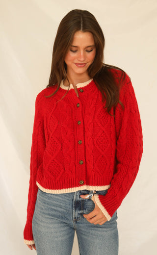 can't relate cable knit cardigan