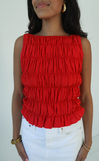 macey smocked tank
