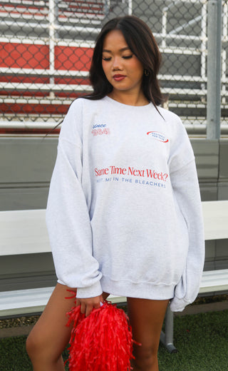 friday + saturday: meet me in the bleachers sweatshirt - grey