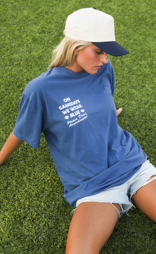 charlie southern: gamedays we wear blue tee