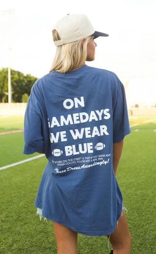 charlie southern: gamedays we wear blue tee