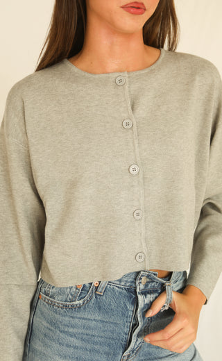 caught my eye sweater cardigan - grey