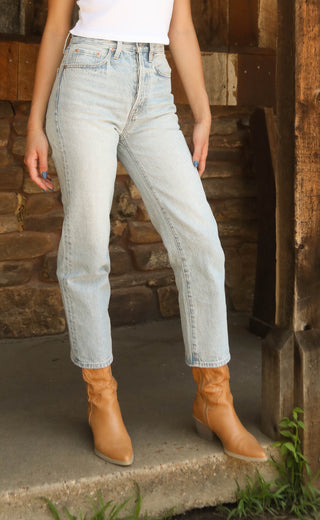 pistola: cassie crop high rise straight - radiant