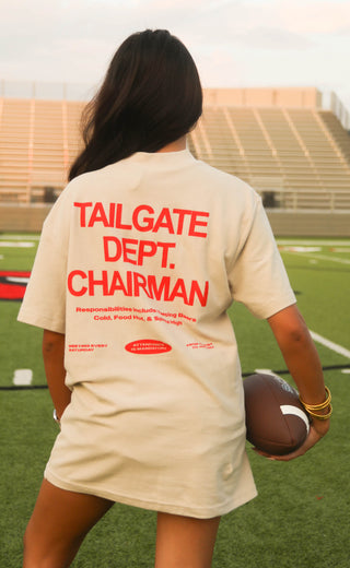 friday + saturday: tailgate department chairman t shirt