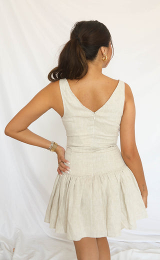 see you again linen mini dress