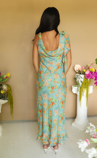 astr: isabelle dress - blue orange floral
