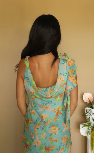 astr: isabelle dress - blue orange floral