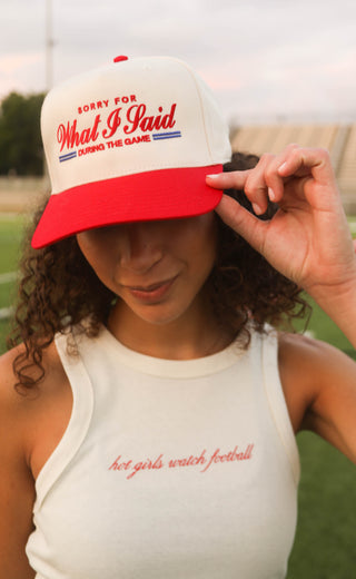 friday + saturday: sorry for what i said trucker hat