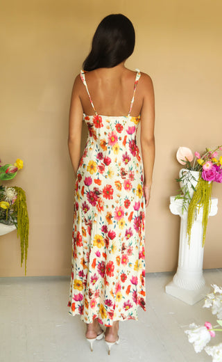 astr: zoie dress - cream multi floral