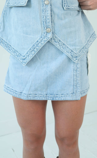 show me your mumu: wyatt wrap mini skort - twister blue