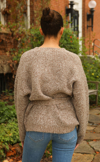 espresso belted sweater