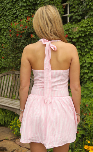 coastal candy halter mini dress - pink